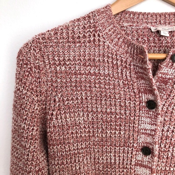Gap pink marled waffle stitch cardigan XS - Picture 4 of 5